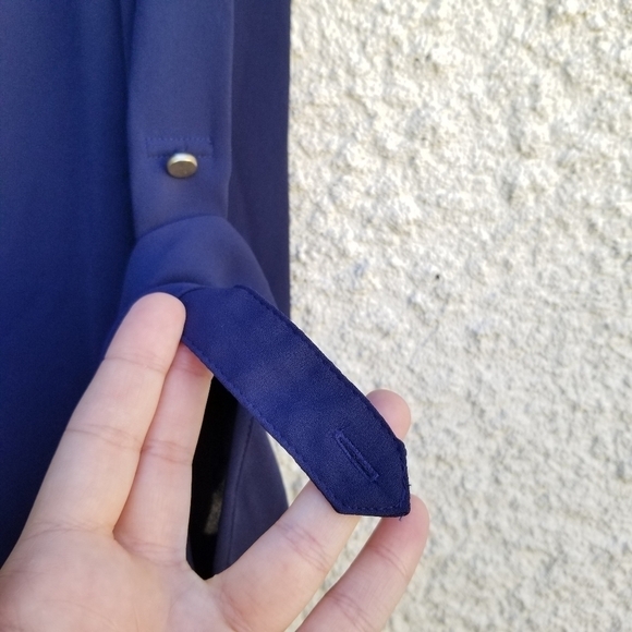 Chico's navy popover tunic blouse with layered detail size 0 or small - Picture 4 of 10